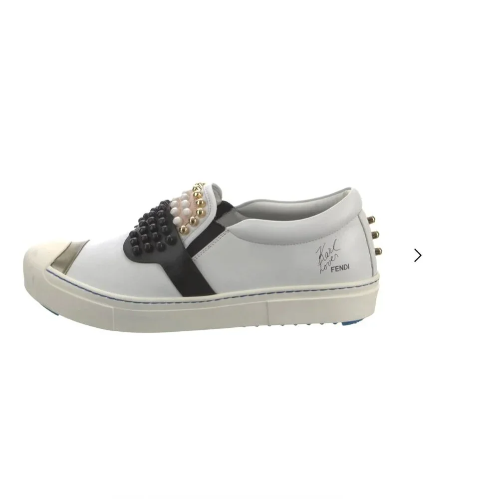 Fendi sneakers, EU 41 / US 11, Karl Lagerfeld Karlito studded low top sneakers! - Picture 2 of 7
